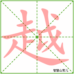 越字写法 越的笔顺