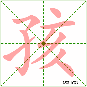 孩字写法 孩的笔顺